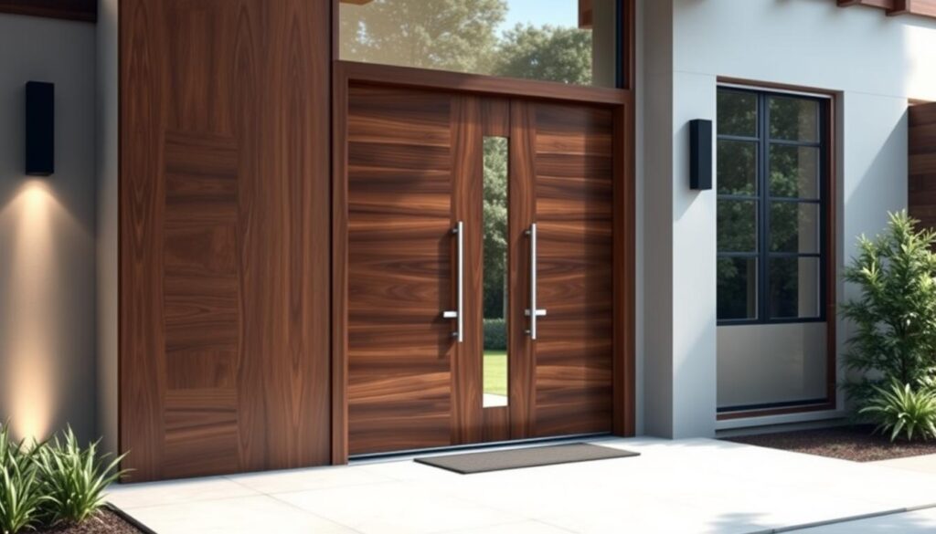 puertas de entrada de madera modernas