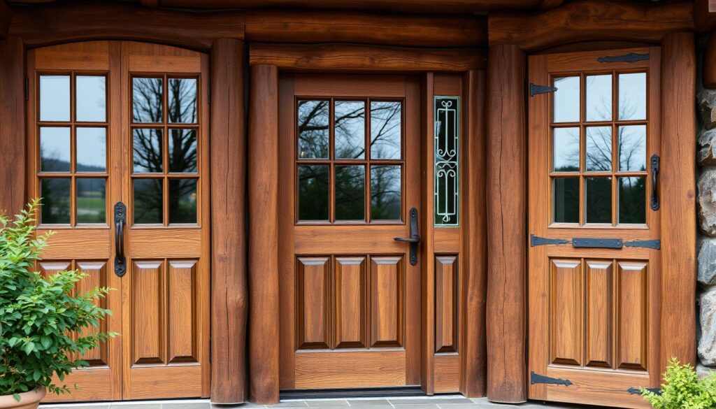 puertas rústicas exterior con ventana